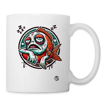 Always Tired, Lazy Zombie Fish - Mug - white - Right
