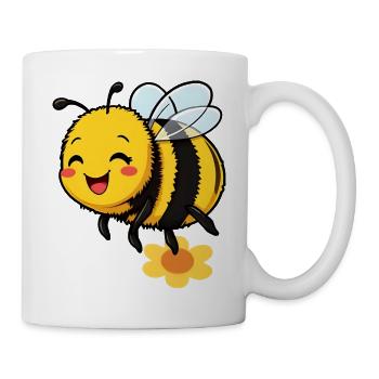 Bourdon souriant s’envolant - Mug blanc - blanc - Droite