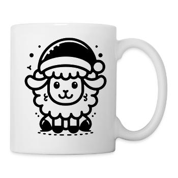 Weihnachtliches Schaf - Tasse - Weiß - Rechts