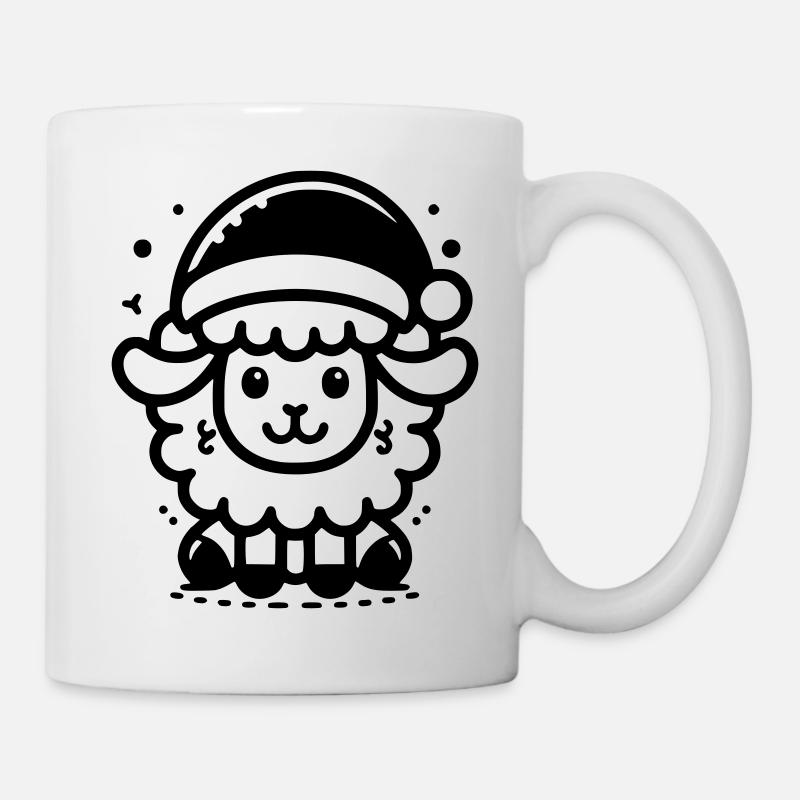 Weihnachtliches Schaf - Tasse - Weiß