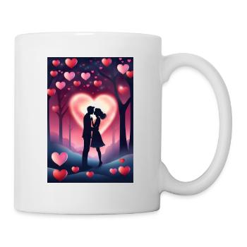 Kuss zum Valentinstag - Tasse - Weiß - Rechts