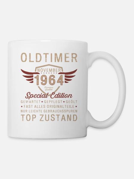 60. Geburtstag Oldtimer November 1964 Jahrgang 64 - Tasse - Weiß