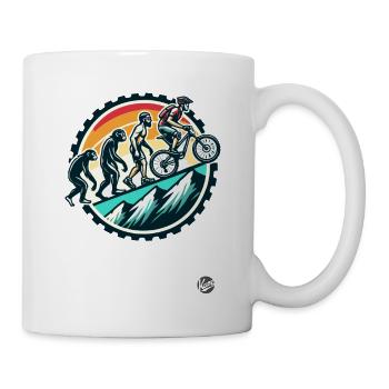 Evolution des Mountainbiker, Mountainbike - Tasse - Weiß - Rechts