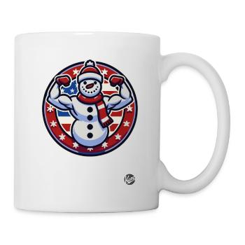 Muscle Bodybuilder Fitness Snowman - Mug - white - Right