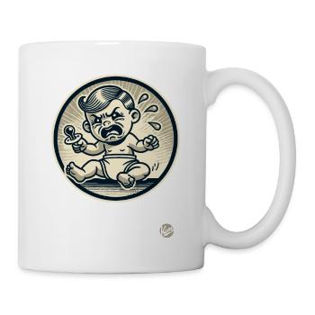 Retro cartoon spoiled little baby - Mug - white - Right