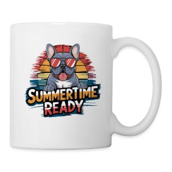 Coole Französische Bulldogge Summer Time - Tasse - Weiß - Rechts
