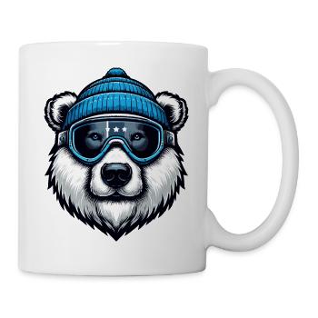 Ski Bear Polar Bear Ski Goggles Ski Holiday Winter Funny - Mug - white - Right