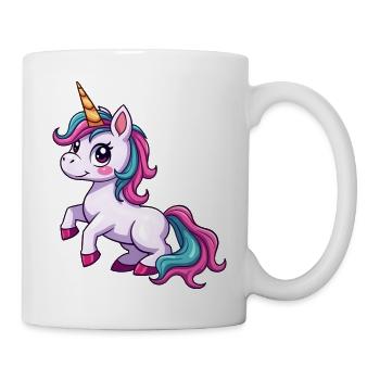 Design de licorne rose vif - Mug blanc - blanc - Droite