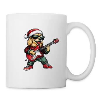 Golden Retriever Hund Weihnachten Rocker Gitarre - Tasse - Weiß - Rechts