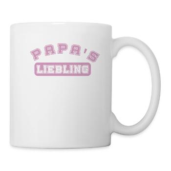 Papa's Liebling rosa Schrift Geschenk Papa Tochter - Tasse - Weiß - Rechts