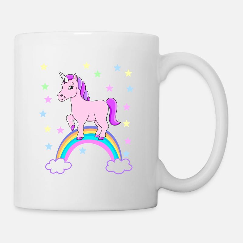 Einhorn Regenbogen Geschenkidee - Tasse - Weiß