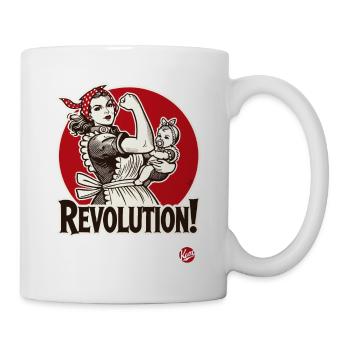 Hausfrau und Mama mit Baby: Revolution - Tasse - Weiß - Rechts