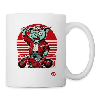 Kaneda Pigira Japanese Cyborg Pig Motorcycle - Mug - white - Right