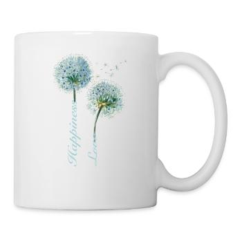 Pissenlit, Bonheur, Amour, Design Inspirant - Mug blanc - blanc - Droite