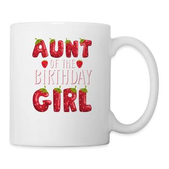 Aunt Of The Birthday Girl Strawberry First Bday - Mug - white - Right