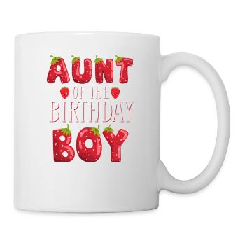 Tante Du Garçon D’anniversaire Fraise Premier Anniversaire - Mug blanc - blanc - Droite
