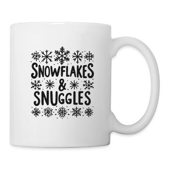 Schneeflocken und Kuscheln - Tasse - Weiß - Rechts