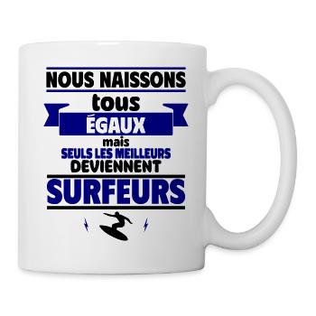 les meilleurs deviennent surfeurs - Mug blanc - blanc - Droite