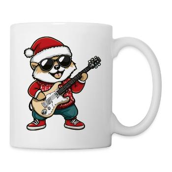 Akita Hund Weihnachten Rocker Gitarre - Tasse - Weiß - Rechts