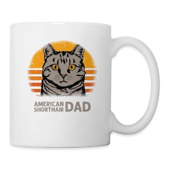 American Shorthair Dad Cat Kitten Father - Tasse - Weiß - Rechts