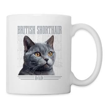 British Shorthair Dad Cat Kitten Father - Mug - white - Right