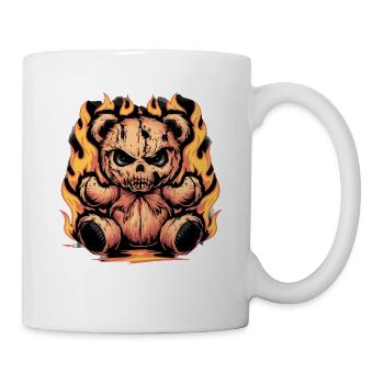 Fierce Flaming Teddy Bear Cool Statement - Tasse - Weiß - Rechts