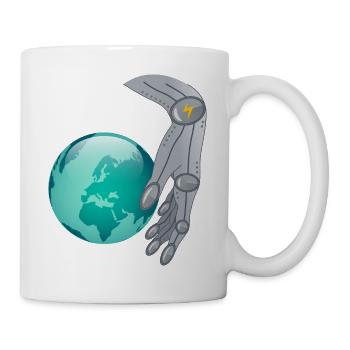 Weltall Alien greift nach Weltherrschaft - Tasse - Weiß - Rechts