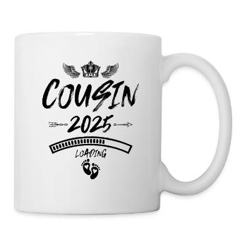 Cousin 2025 Loading Spruch - Tasse - Weiß - Rechts