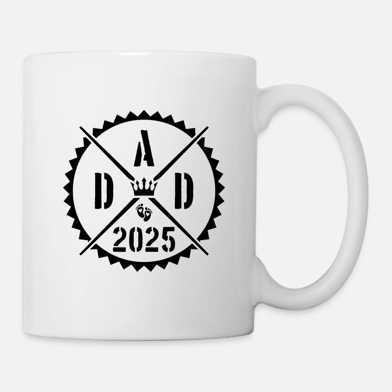 Dad 2025 Vaterschaft Papa Spruch - Tasse - Weiß