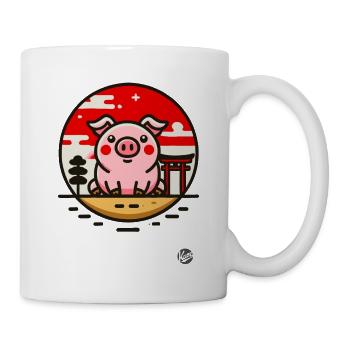 Un cochon au Japon - Mug blanc - blanc - Droite
