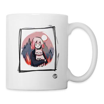 Mädchen mit Katze - Tasse - Weiß - Rechts