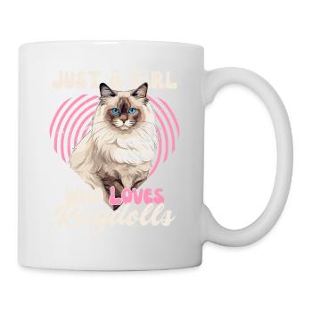 Just A Girl Who Loves Ragdolls Mother Kitten Cat - Tasse - Weiß - Rechts