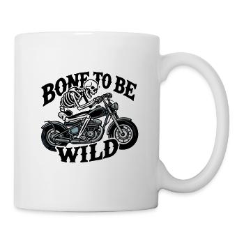Bone To Be Wild Funny Skeleton Rider Scary Spooky - Mug - white - Right