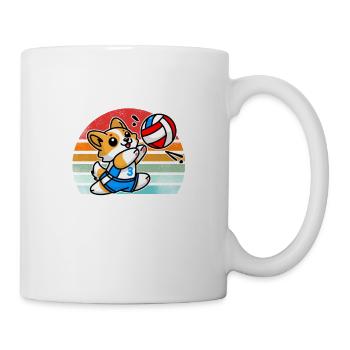 Corgi volley-ball setter volley-ball canin drôle - Mug blanc - blanc - Droite