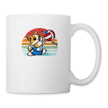 Serve, Set, Sniff Funny Cute Volleyball and Canine - Mug - white - Right