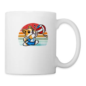 Volleyball Fetch Champion Funny Corgi Dog Humor - Mug - white - Right