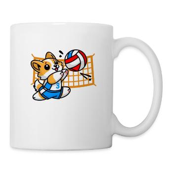 Volleyball Fetch Champion Funny Corgi Dog Humor - Mug - white - Right