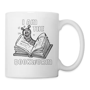 BUCH WURM I AM THE BOOKWORM - Tasse - Weiß - Rechts