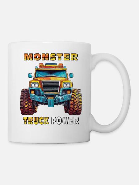 AUTO MONSTER TRUCK POWER - Tasse - Weiß