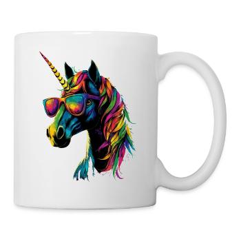 Einhorn Bunt Regenbogen Pferde Reiten Einhörner - Tasse - Weiß - Rechts