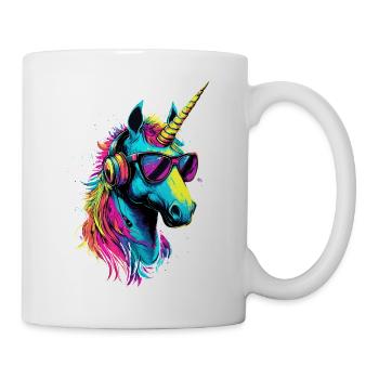 Einhorn Bunt Regenbogen Pferde Reiten Einhörner - Tasse - Weiß - Rechts