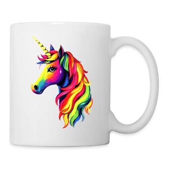 Einhorn Bunt Regenbogen Pferde Reiten Einhörner - Tasse - Weiß - Rechts
