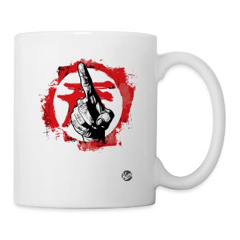 mit dem Zeigefinger zeigen - Tasse - Weiß - Rechts