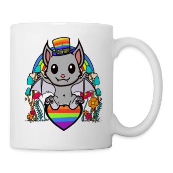 LGBT Gay Pride Bat Rainbow Flag - Mug - white - Right