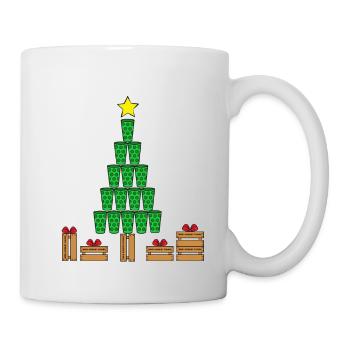 Weihnachtsbaum aus Dubbeglas mit Geschenkkisten - Tasse - Weiß - Rechts