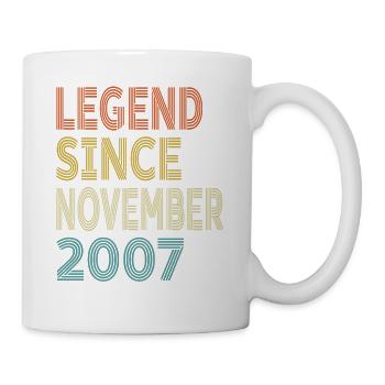 Vintage-Legende seit November 2007, 17. Geburtstag - Tasse - Weiß - Rechts