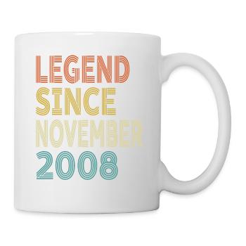 Vintage-Legende seit November 2008, 16. Geburtstag - Tasse - Weiß - Rechts