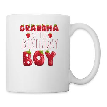 Mamie Du Garçon D’anniversaire Fraise Premier Bday - Mug blanc - blanc - Droite