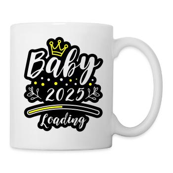 Baby 2025 Loading Spruch - Tasse - Weiß - Rechts
