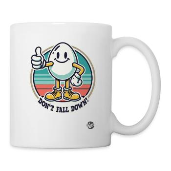 Pouce vers le haut œuf rétro – Ne tombez pas ! - Mug blanc - blanc - Droite
